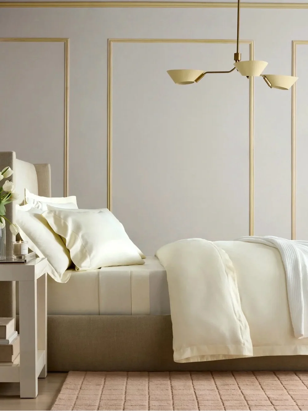 NWT Quince 700 TC Giza Cotton Sateen King Duvet Cover in Ivory